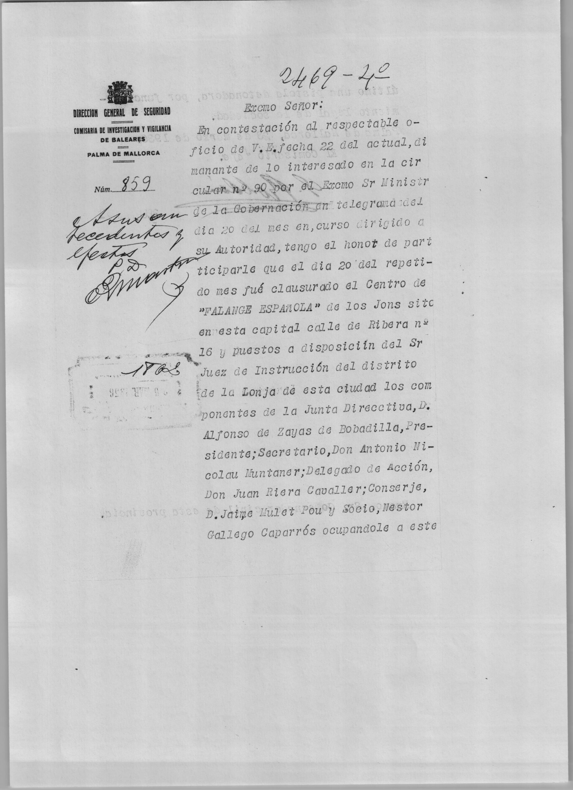 Están deteniendo a los falangistas